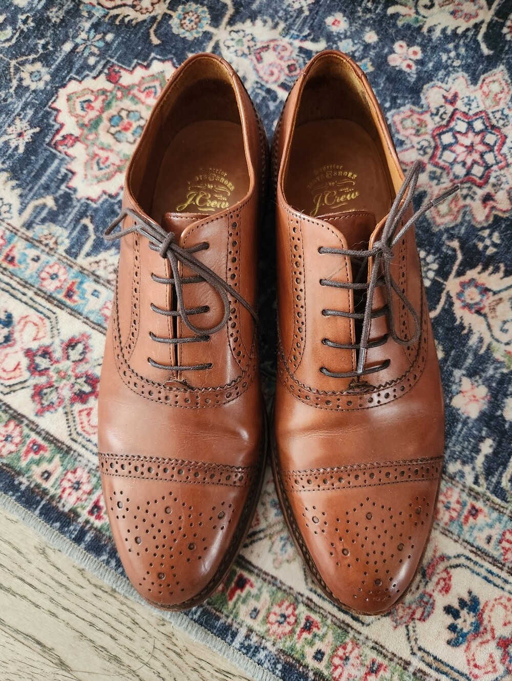 J.Crew Ludlow Brown Leather Semi-Brogue Oxford Dress Shoes Men’s 10D